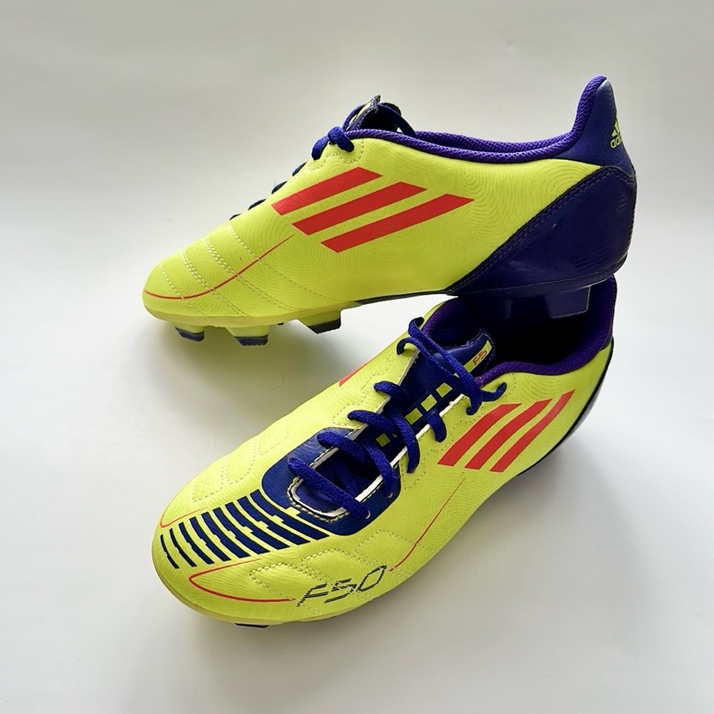 Adidas F50 Youth Soccer Cleats - Yellow and Purple